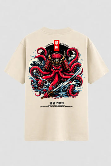 Camiseta Oversized Octopus Sea Monster