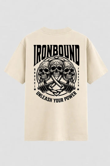 Camiseta Oversized Gym Skull Iron Bound