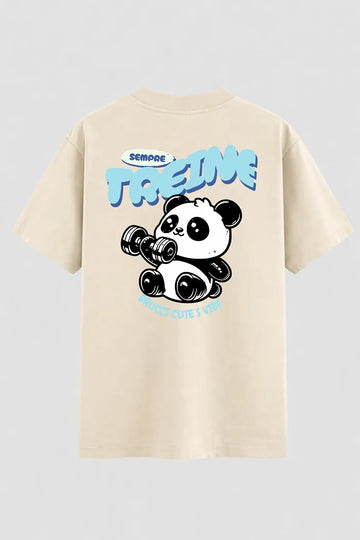 Camiseta Oversized Cute Gym Panda