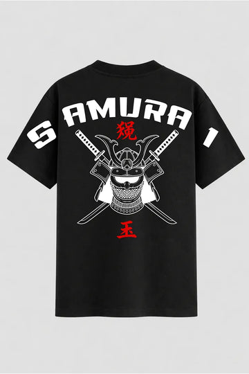 Camiseta Oversized SAMURAI Guerreiro Espadas Cruzadas