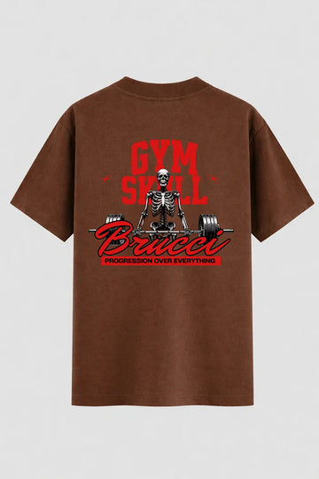 Camiseta Oversized Gym Skull Progression