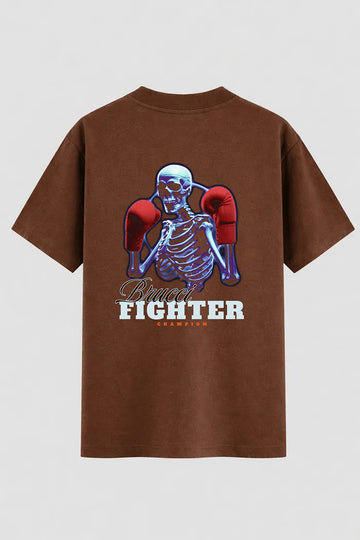 Camiseta Oversized Gym Skull Fighter