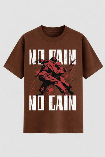 Camiseta Oversized Jiu-Jitsu No Pain No Gain