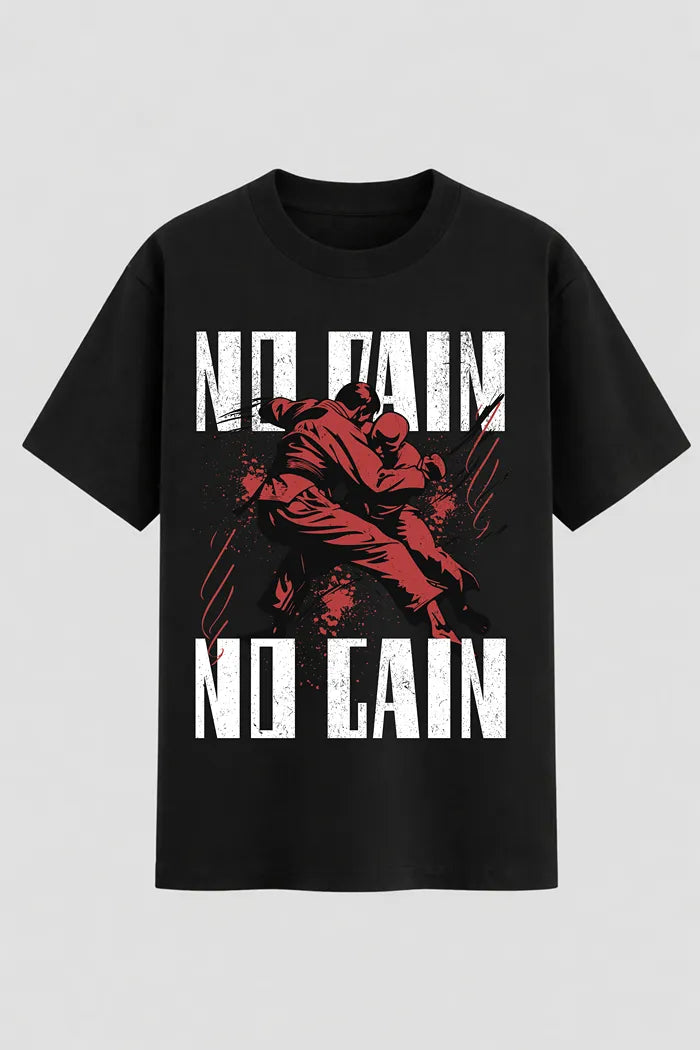 Camiseta Oversized Jiu-Jitsu No Pain No Gain
