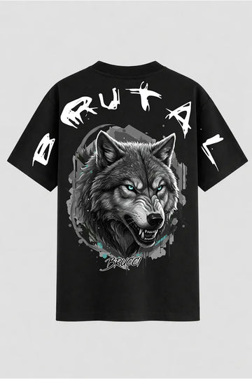 Camiseta Oversized Brucci Brutal animals wolf Lobo
