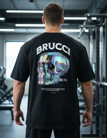 Camiseta Oversized Gym Skull Metal