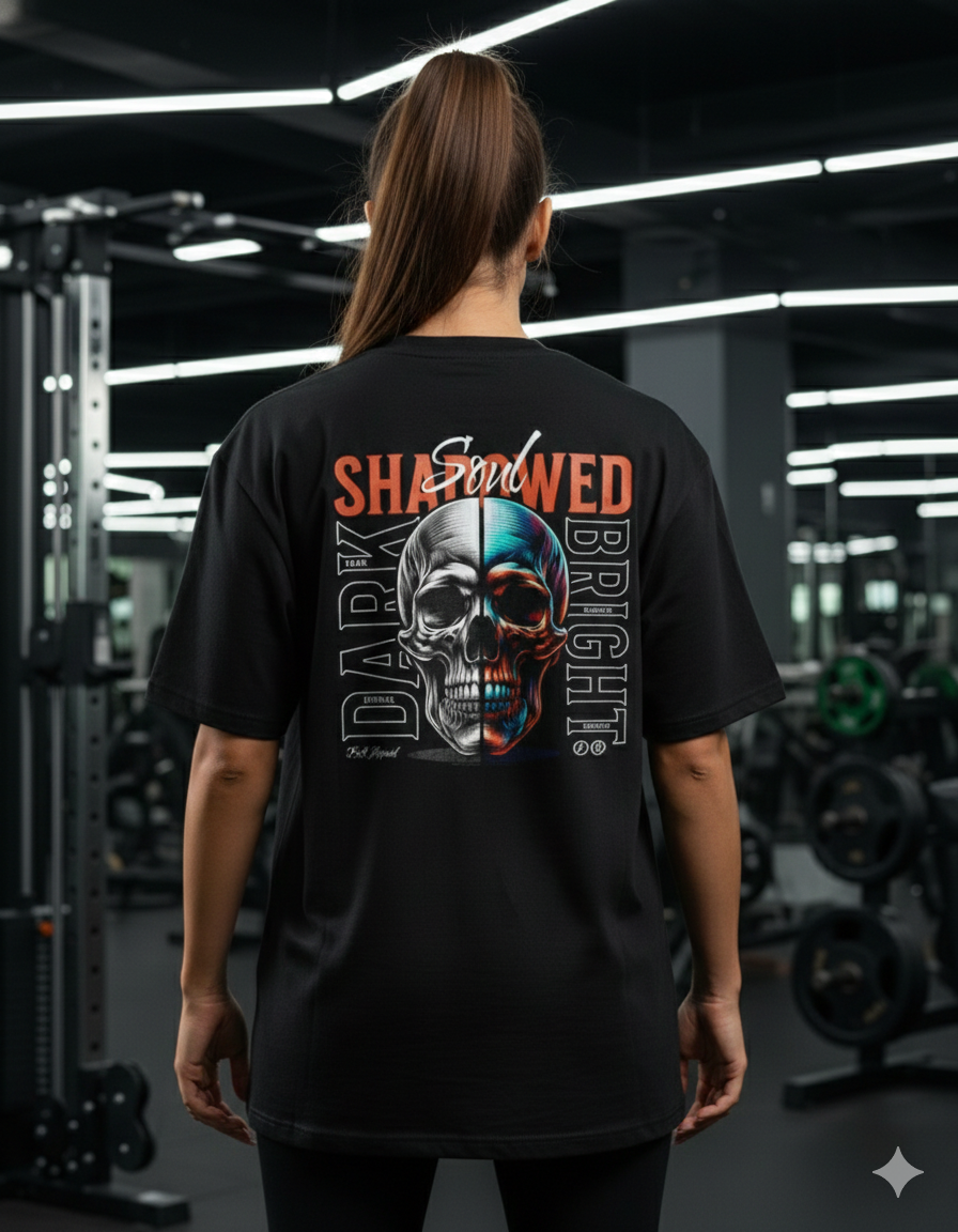 Camiseta Oversized Gym Skull Soul