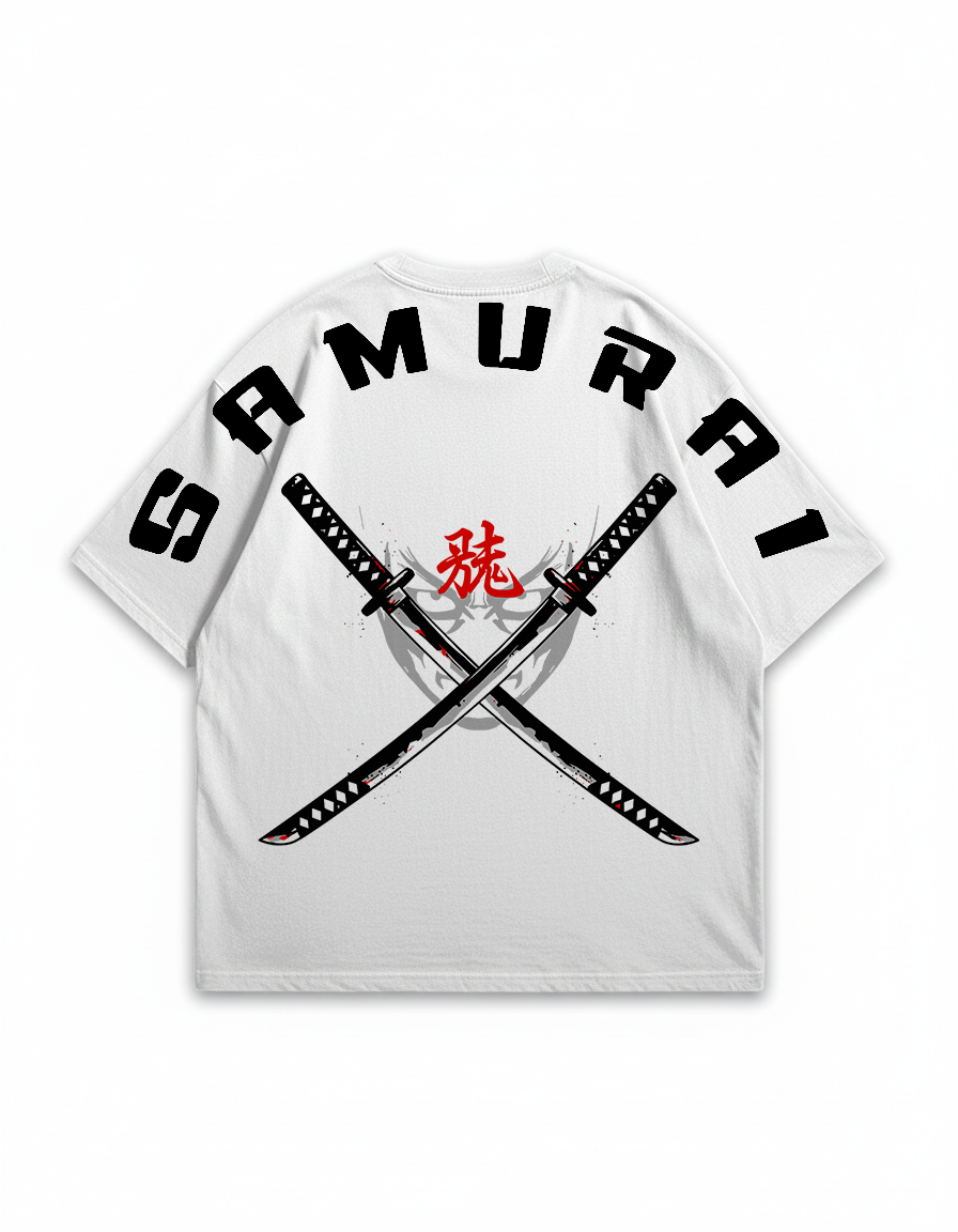 Camiseta Oversized SAMURAI Espadas Cruzadas