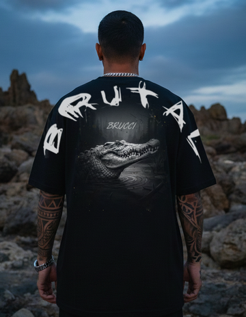Camiseta Oversized Brucci Brutal animals Crocodilo no Pantano