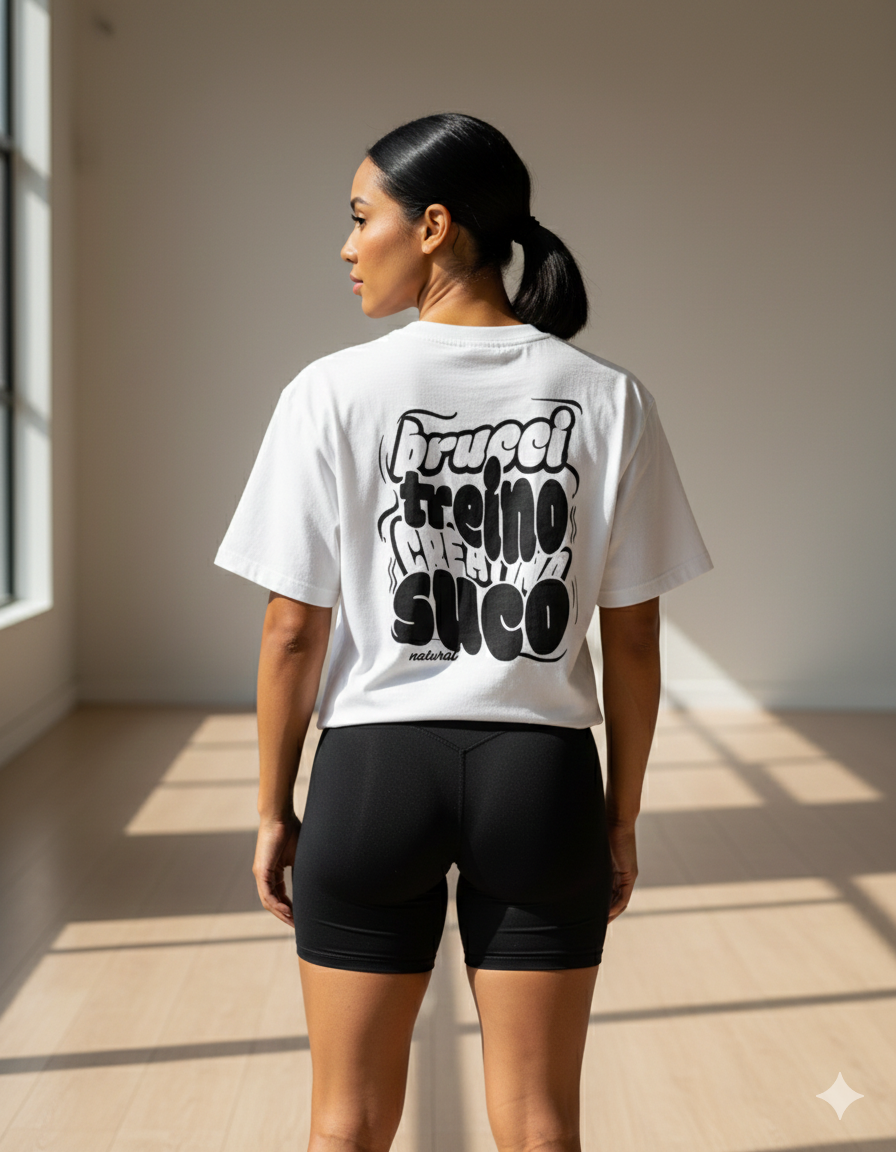 Camiseta Oversized Brucci Creatina & Suco (Natural)