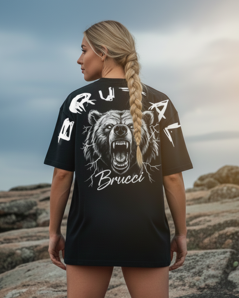 Camiseta Oversized Brucci Brutal animals Urso