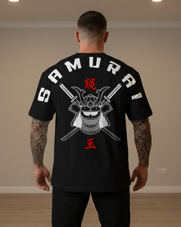 Camiseta Oversized SAMURAI Guerreiro Espadas Cruzadas
